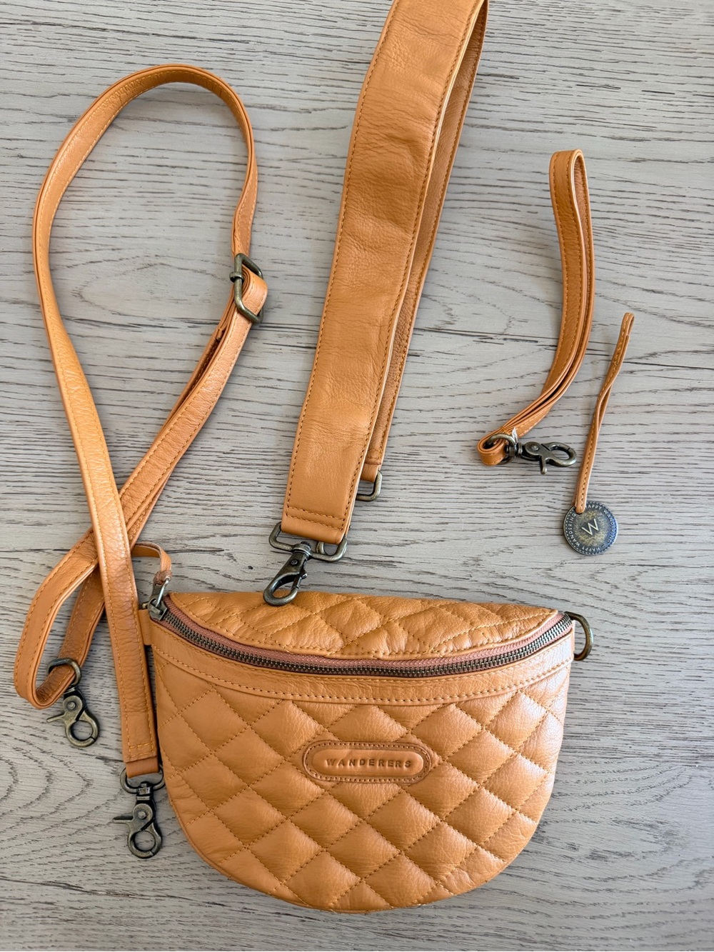 Wanderers Quilted Crossbody in Tan - Picture 9 of 10